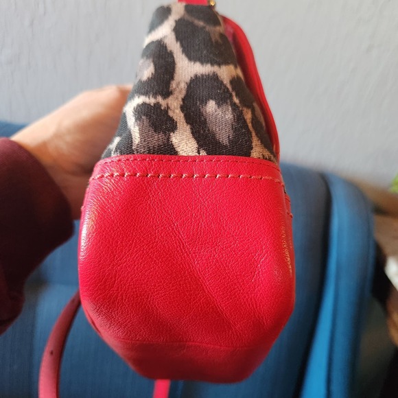 Coach Bag Ocelot Cloth + Red Leather, Animal Print, Crossbody RARE - Picture 10 of 11